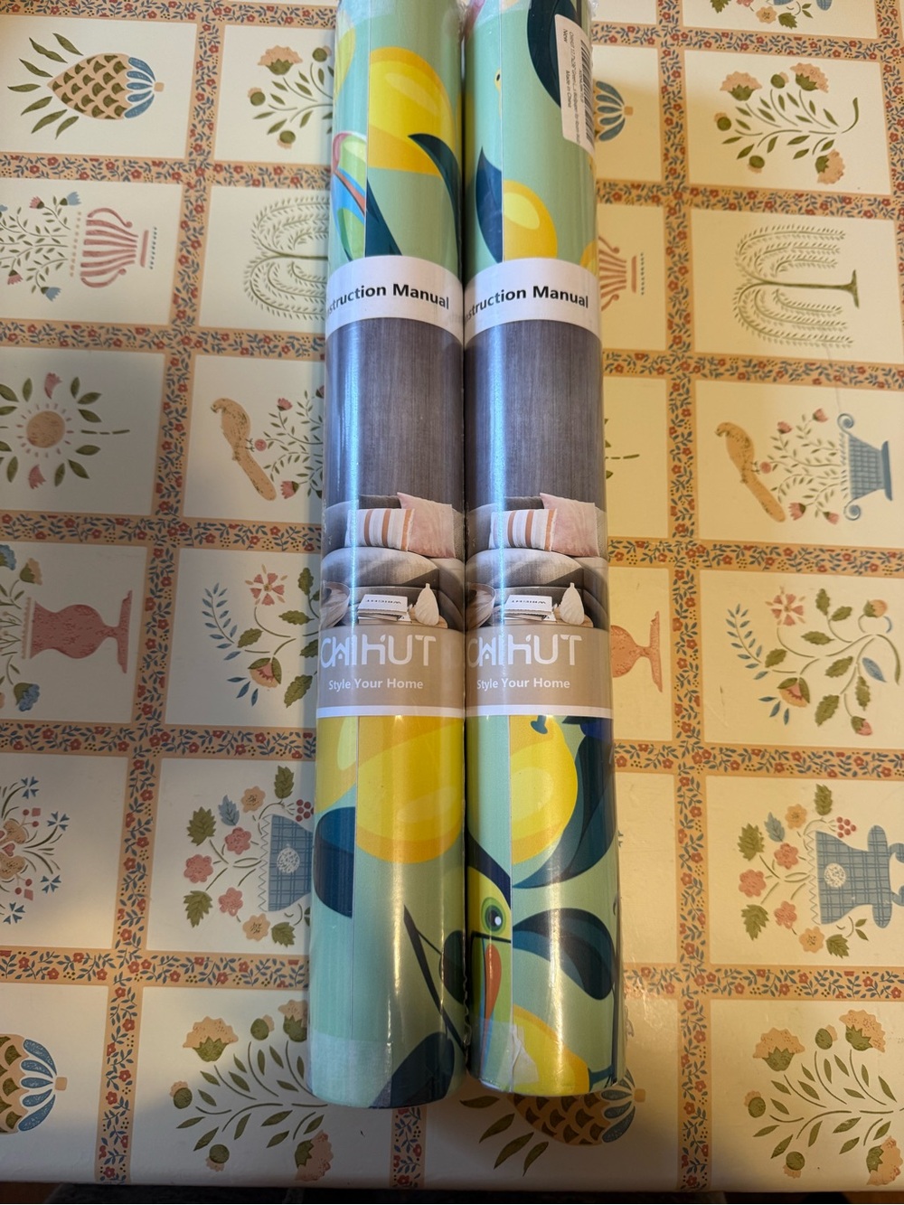 two rolls of CHIHUT brand removable wallpaper.